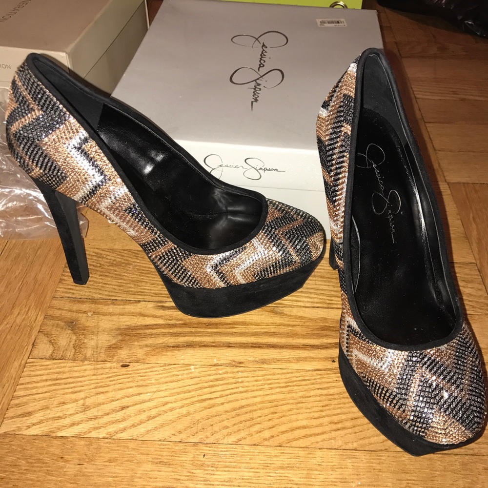 Jessica Simpson sequin heels